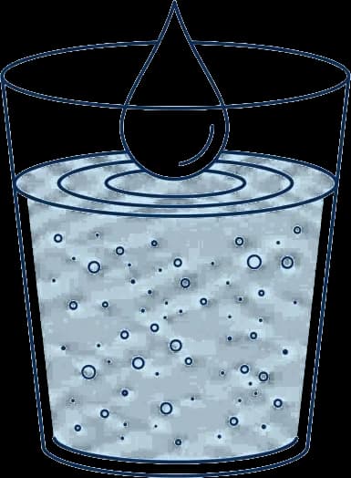 コップの水に一滴が落ちる瞬間
